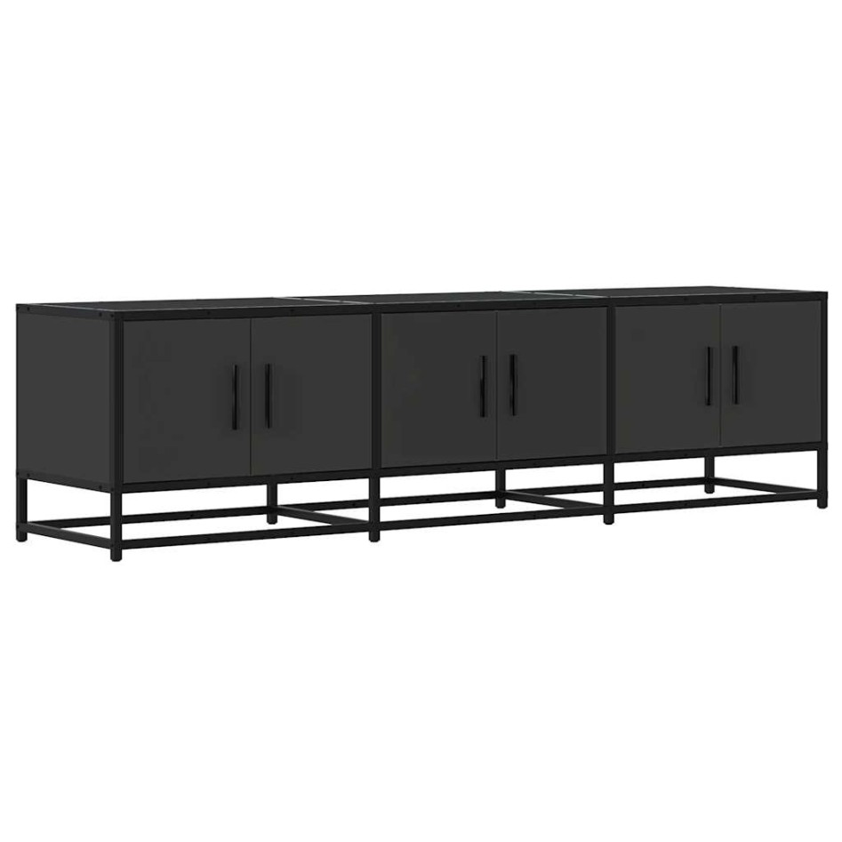 Mueble de TV madera de ingeniería y metal negro 150x35x41