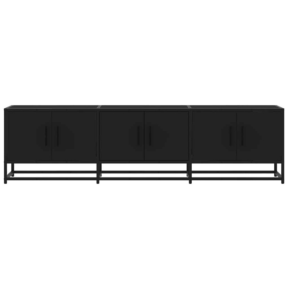 Mueble de TV madera de ingeniería y metal negro 150x35x41