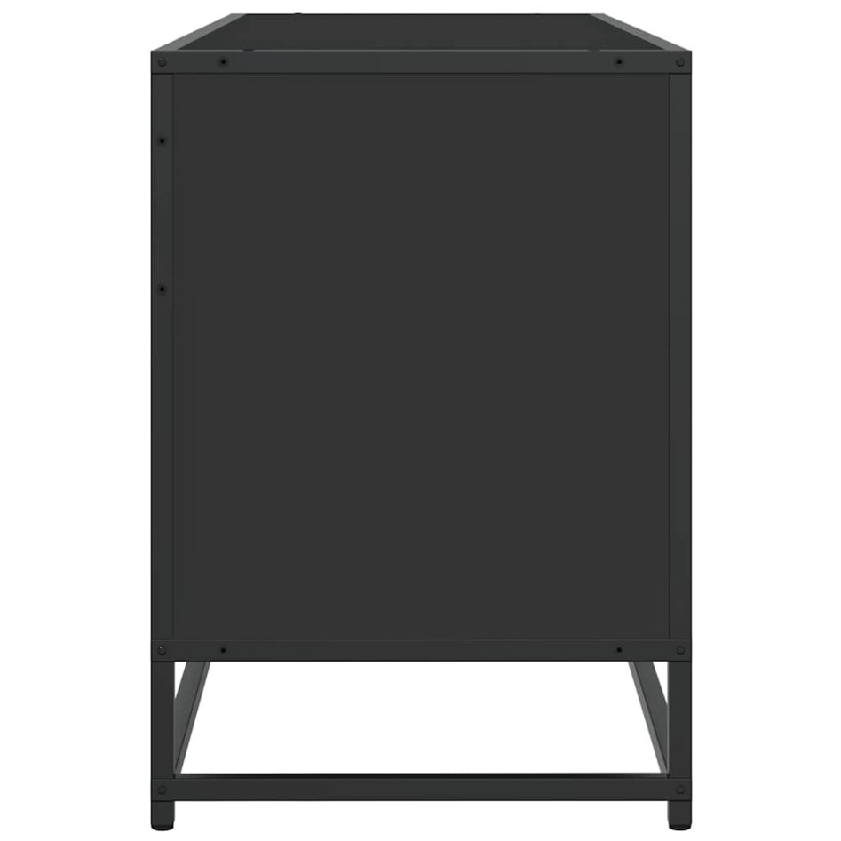 Mueble de TV madera de ingeniería y metal negro 150x35x41
