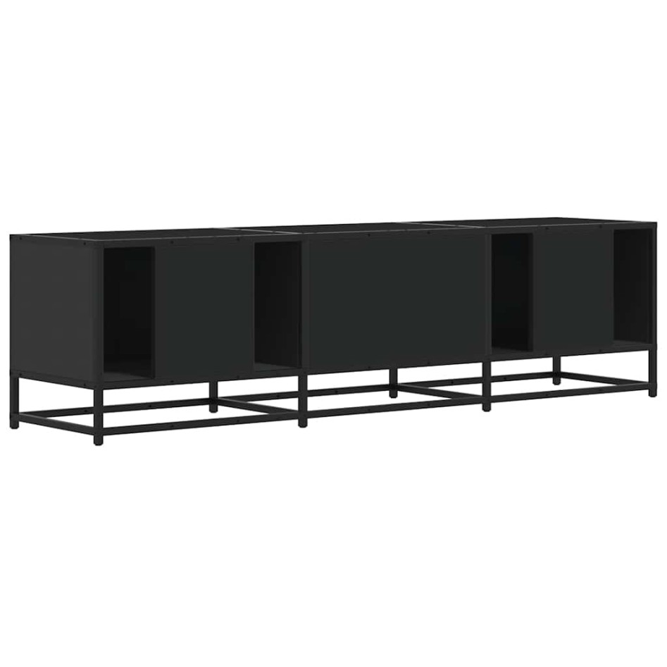 Mueble de TV madera de ingeniería y metal negro 150x35x41