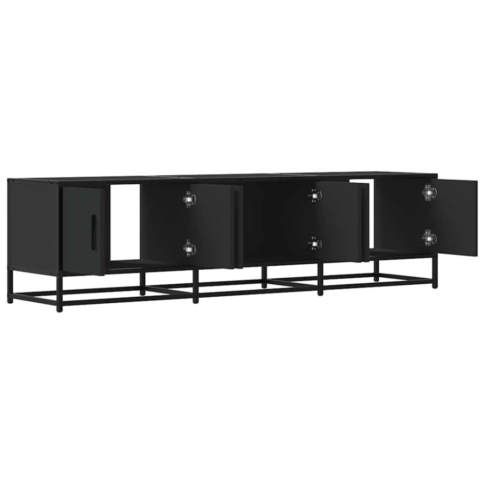 Mueble de TV madera de ingeniería y metal negro 150x35x41