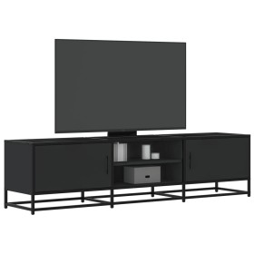 Mueble de TV madera de ingeniería y metal negro 160x35x41