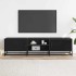 Mueble de TV madera de ingeniería y metal negro 160x35x41