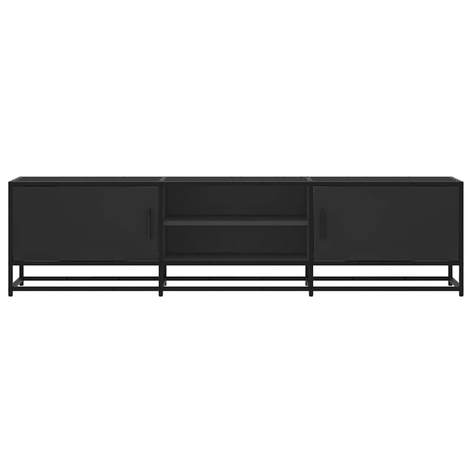 Mueble de TV madera de ingeniería y metal negro 160x35x41