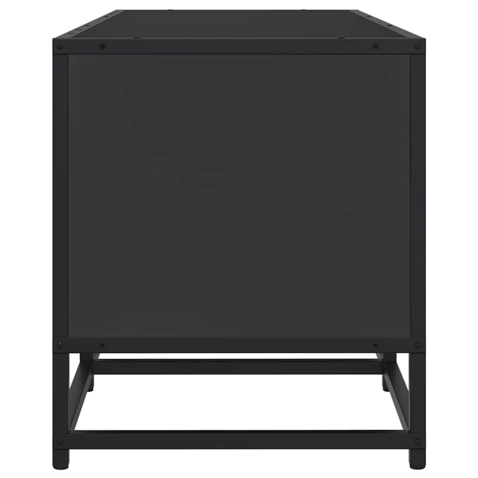 Mueble de TV madera de ingeniería y metal negro 160x35x41