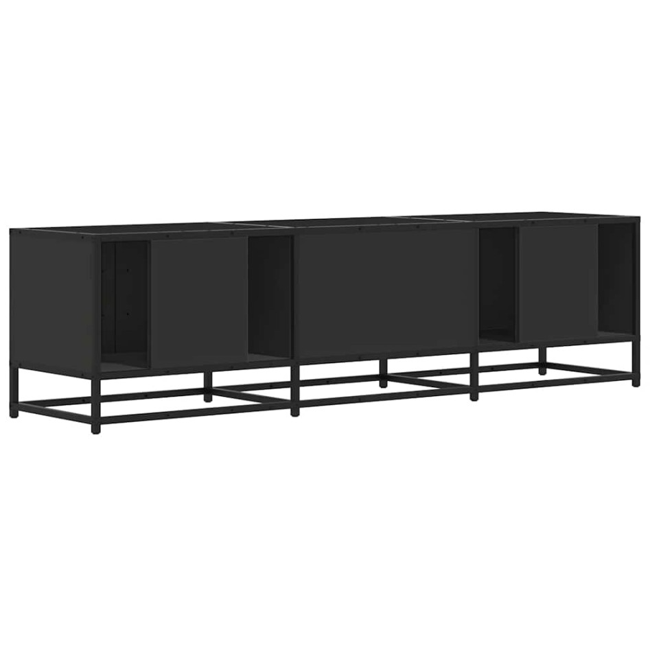 Mueble de TV madera de ingeniería y metal negro 160x35x41