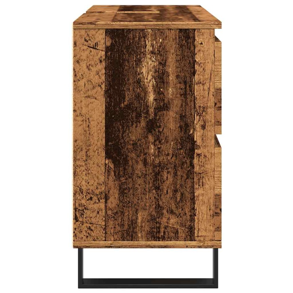 Mueble de lavabo madera de ingeniería envejecida 80x33x60