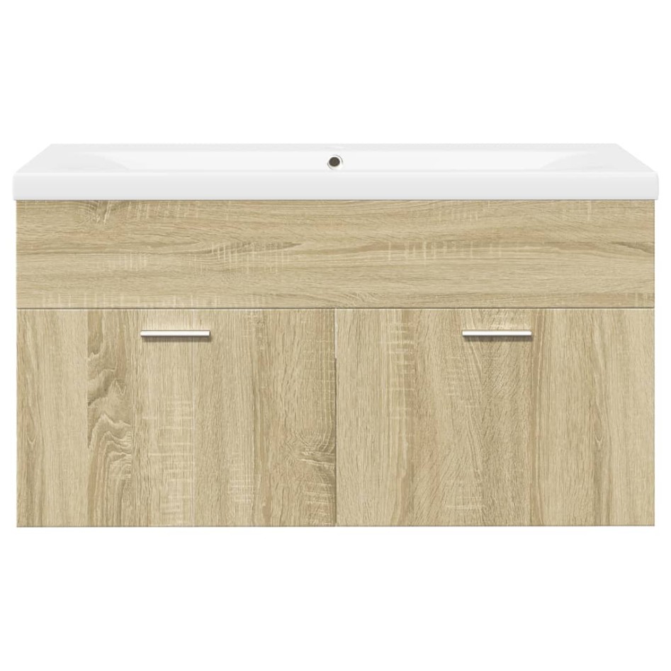 Mueble de baño con lavabo integrado roble