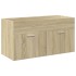 Mueble de baño con lavabo integrado roble