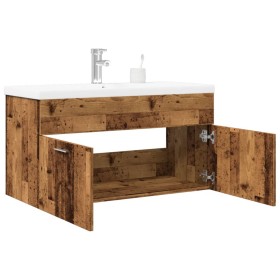 Mueble baño con lavabo integrado madera