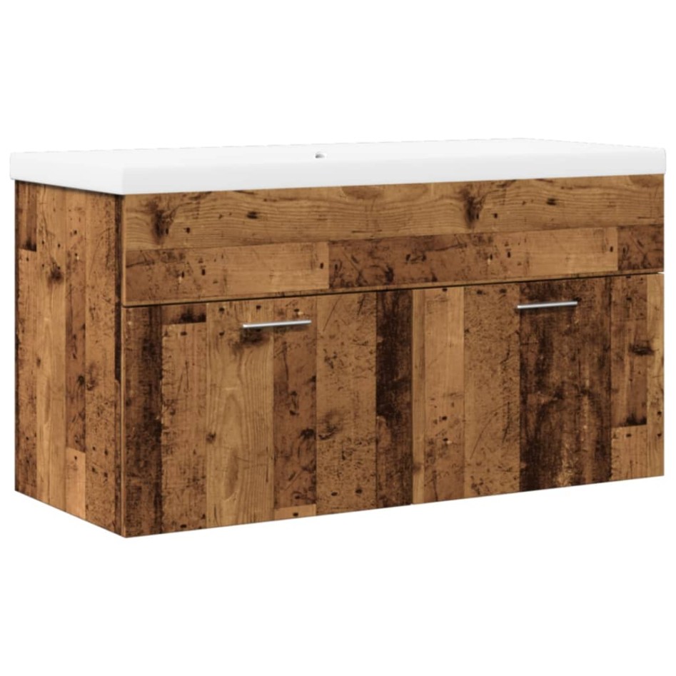 Mueble baño con lavabo integrado madera