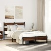 Estructura de cama sin colchón metal marrón roble 120x200 cm