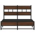 Estructura de cama sin colchón metal marrón roble 120x200