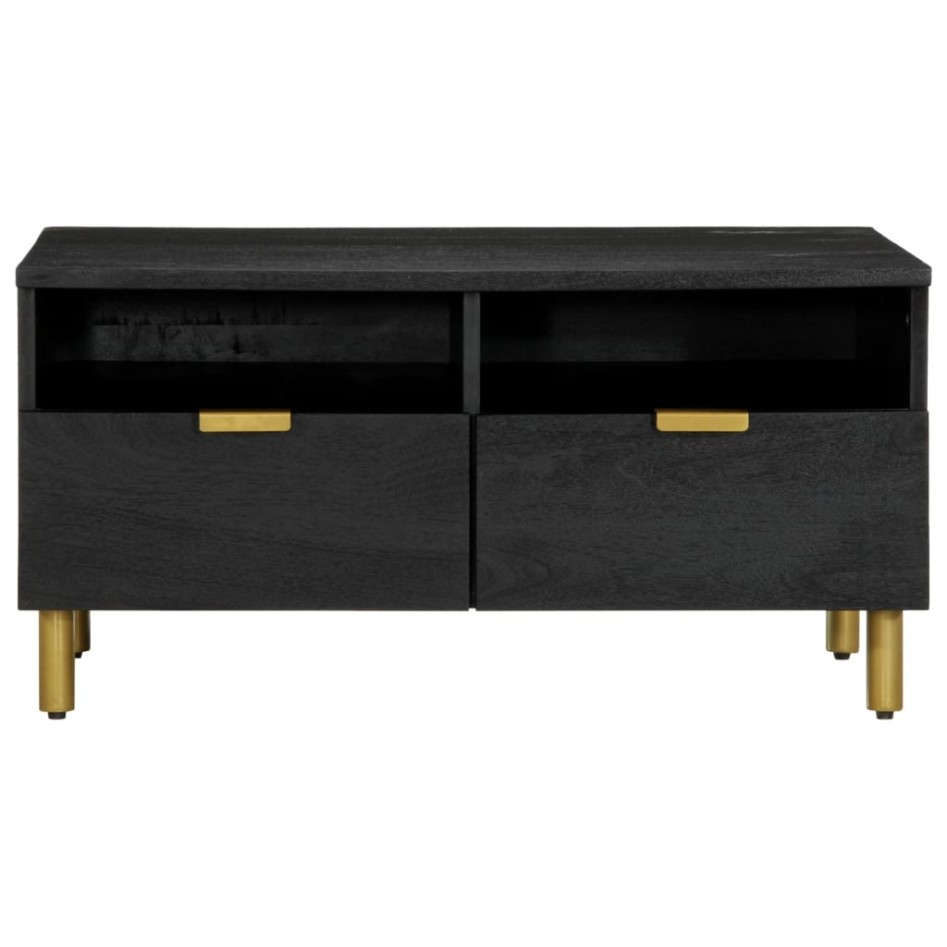 Mesa de centro madera de ingeniería negra 80x54x40