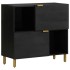 Aparador de madera de ingeniería negro 80x33x75
