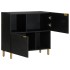 Aparador de madera de ingeniería negro 80x33x75