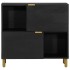 Aparador de madera de ingeniería negro 80x33x75