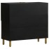 Aparador de madera de ingeniería negro 80x33x75