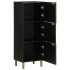 Aparador alto de madera de ingeniería negro 40x33x110