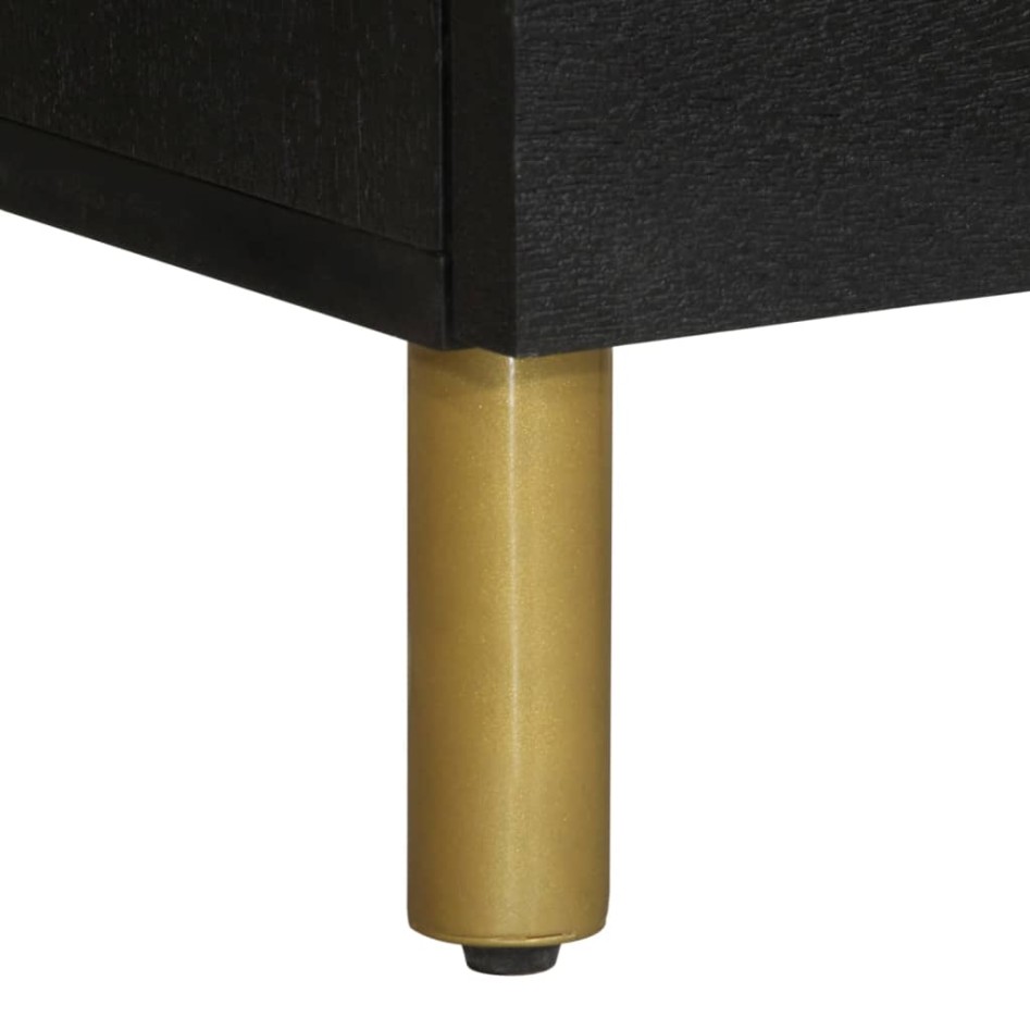 Aparador alto de madera de ingeniería negro 40x33x110