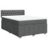 Cama box spring con colchón tela gris oscuro 160x200