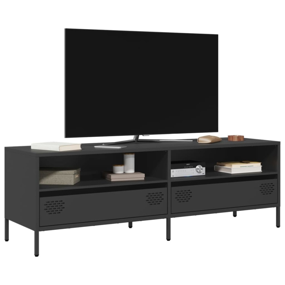 Mueble para TV acero laminado en frío negro 135x39x43,5