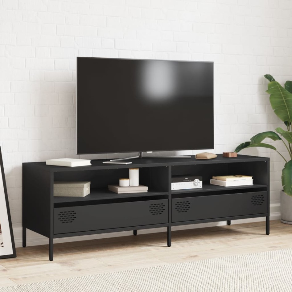 Mueble para TV acero laminado en frío negro 135x39x43,5