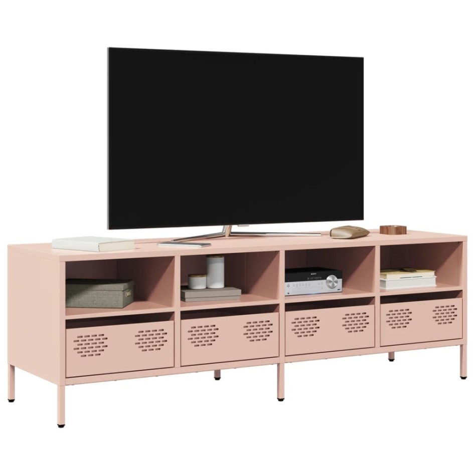 Mueble para TV acero laminado en frío rosa 135x39x43,5