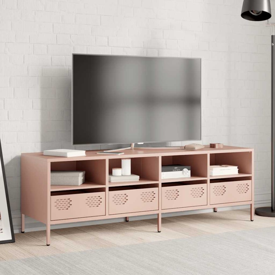 Mueble para TV acero laminado en frío rosa 135x39x43,5