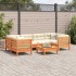 Set de sofás jardín 7 pzas con cojines madera pino marrón