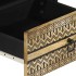 Mesa de centro madera maciza de mango rugosa negro 80x54x40