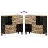 Aparador de madera maciza de mango rugosa 80x33,5x75