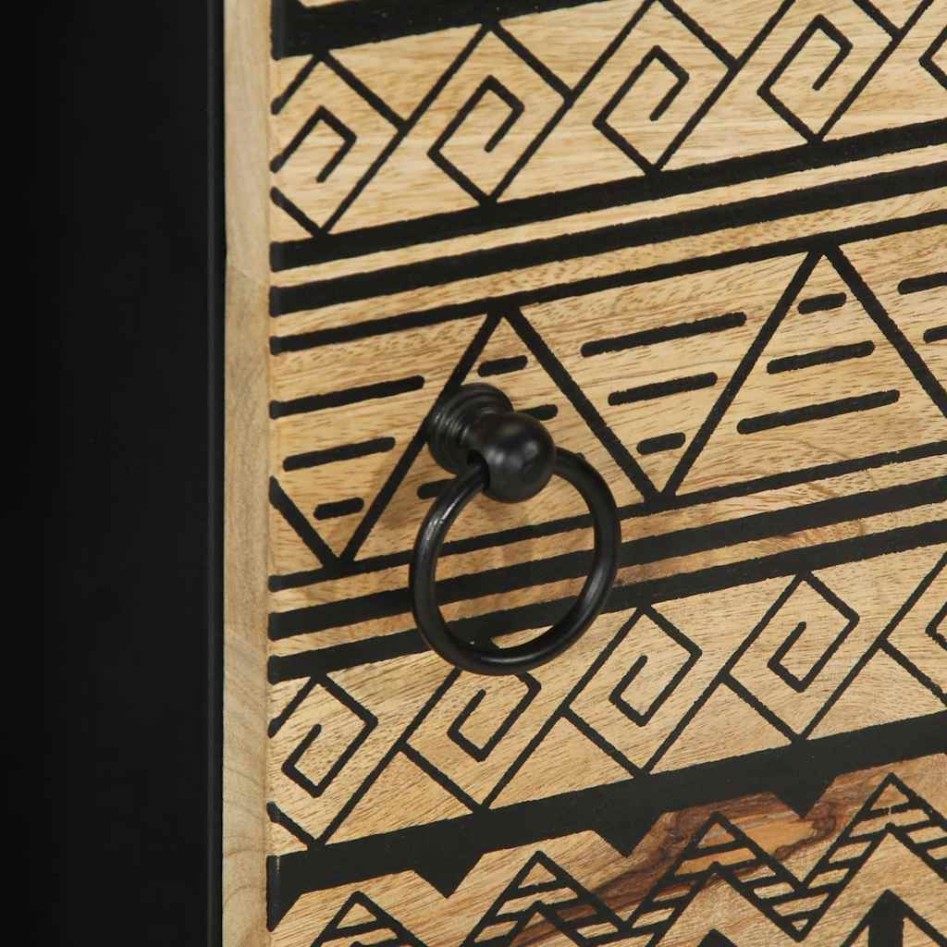 Aparador de madera maciza de mango rugosa 80x33,5x75