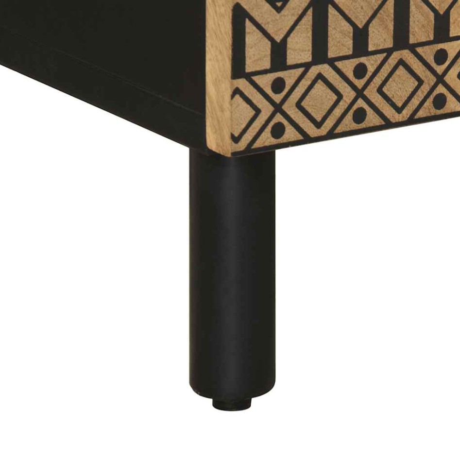 Aparador de madera maciza de mango rugosa 40x33,5x110