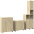 Juego de muebles de baño 4 pzas contrachapada roble