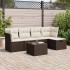 Set sofás de jardín 6 piezas y cojines ratán sintético