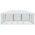 Carpa para fiestas con 10 paredes de malla HDPE blanco 6x4