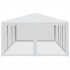 Carpa para fiestas con 10 paredes de malla HDPE blanco 6x4