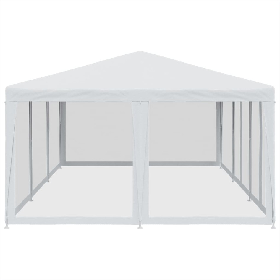 Carpa para fiestas con 10 paredes de malla HDPE blanco 6x4