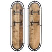 Percheros de pared 4 ganchos 2 uds madera maciza mango rugosa