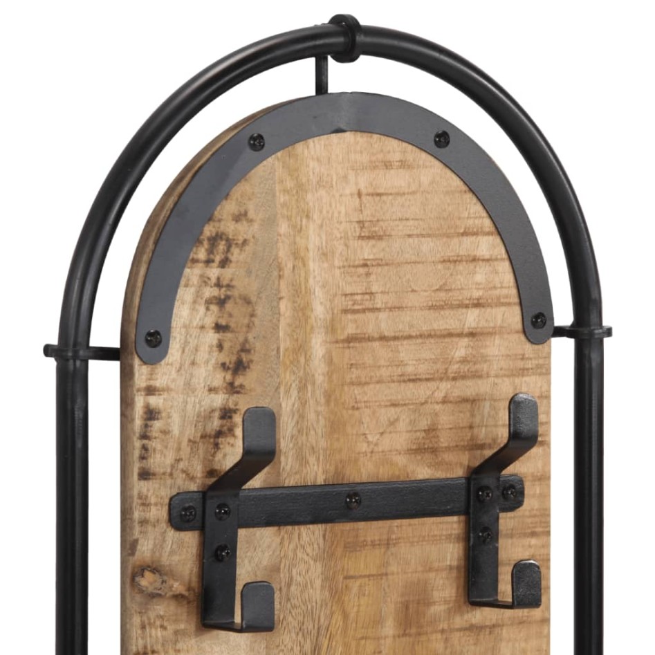 Percheros de pared 4 ganchos 2 uds madera maciza mango