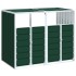 Cobertizo contenedores dobles basura acero verde 144x81x113