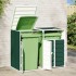 Cobertizo contenedores dobles basura acero verde 144x81x113