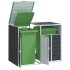 Cobertizo contenedor doble basura acero antracita 144x81x113