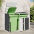Cobertizo contenedor doble basura acero antracita 144x81x113