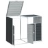 Cobertizo contenedor doble basura acero antracita 144x81x113