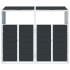 Cobertizo contenedor doble basura acero antracita 144x81x113