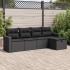 Set de muebles de jardín 5 pzas y cojines ratán sintético