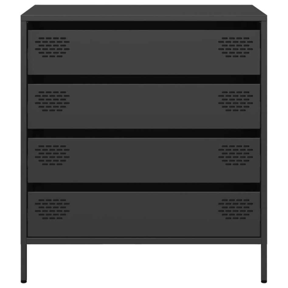 Aparador de acero laminado en frío negro 68x39x73,5