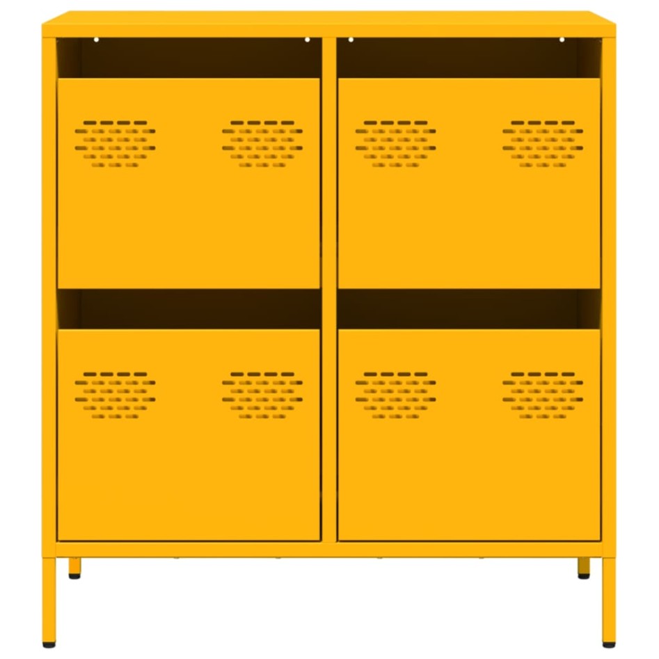 Aparador acero laminado en frío amarillo mostaza 68x39x73,5